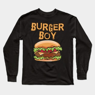 Funny Burger Boy Hamburger Cheeseburger Fast Food Lover Long Sleeve T-Shirt